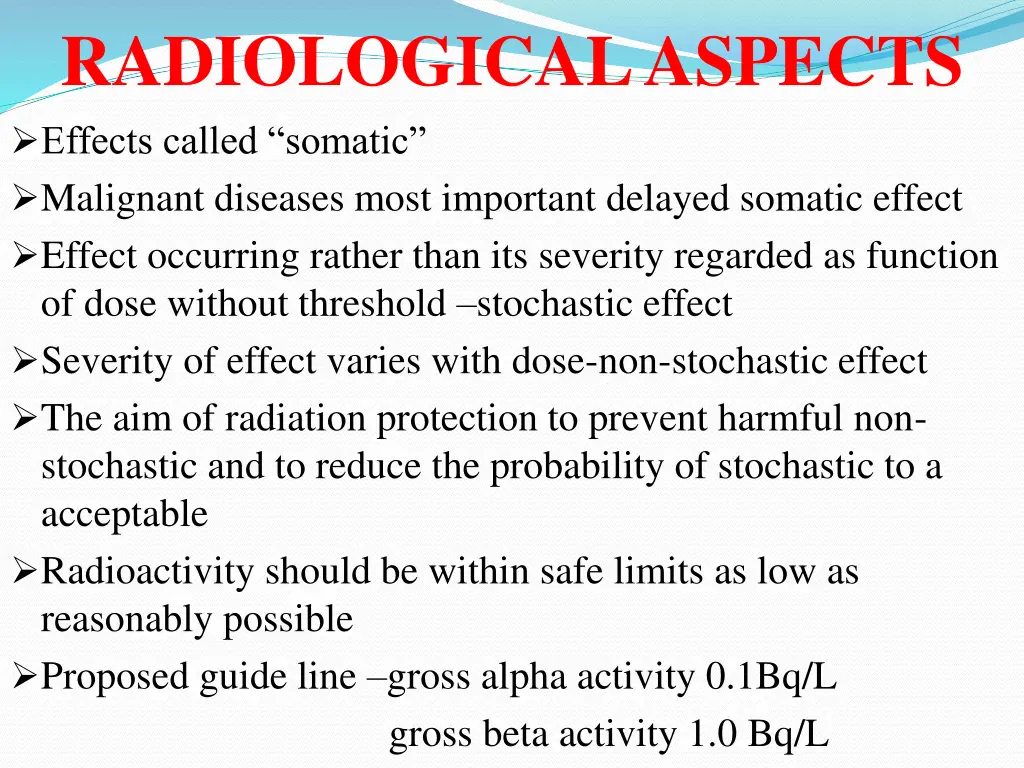 radiological aspects effects called somatic