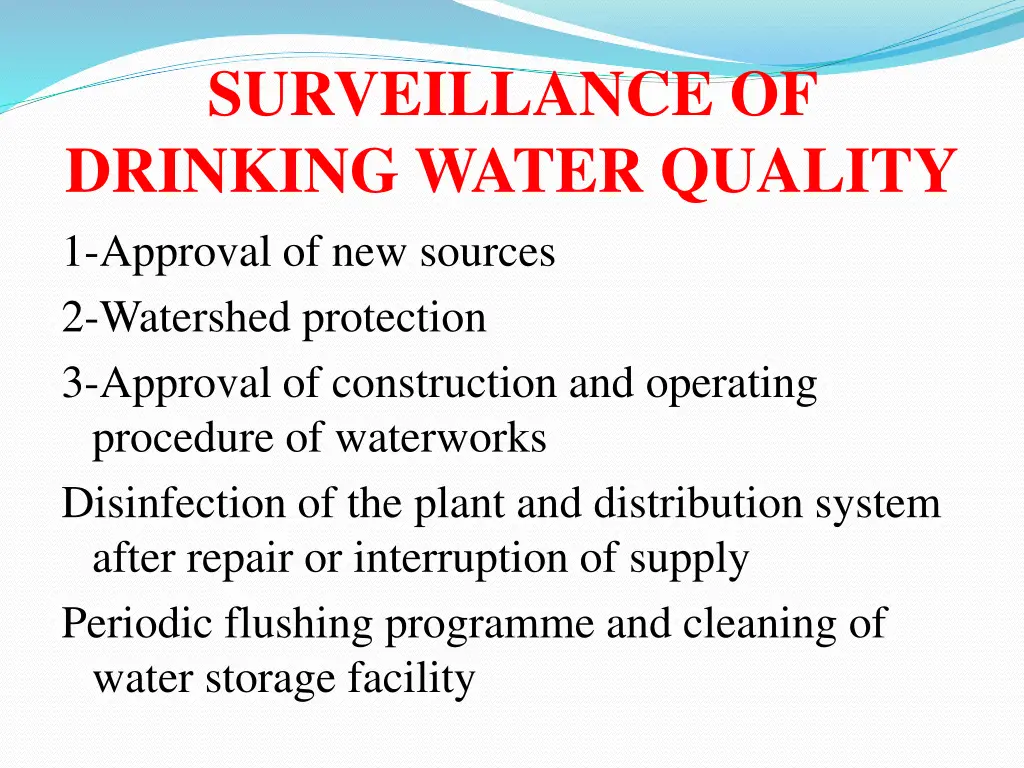 surveillance of drinking water quality 1 approval