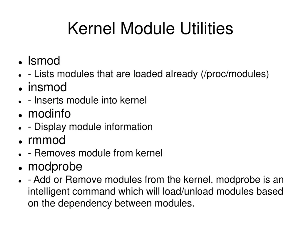 kernel module utilities