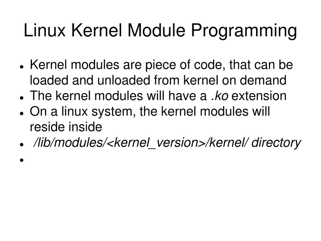linux kernel module programming