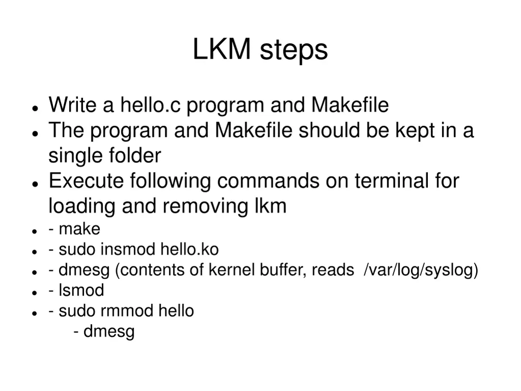 lkm steps