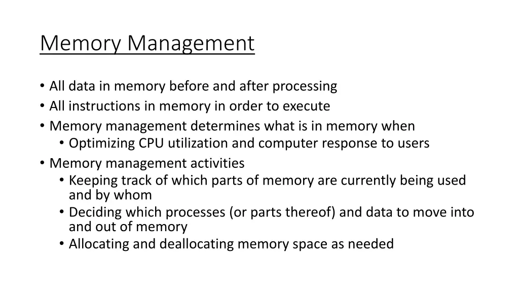 memory management