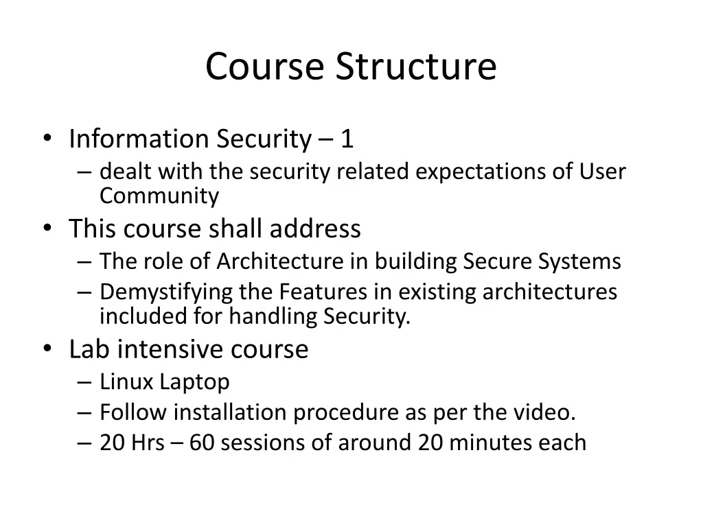 course structure
