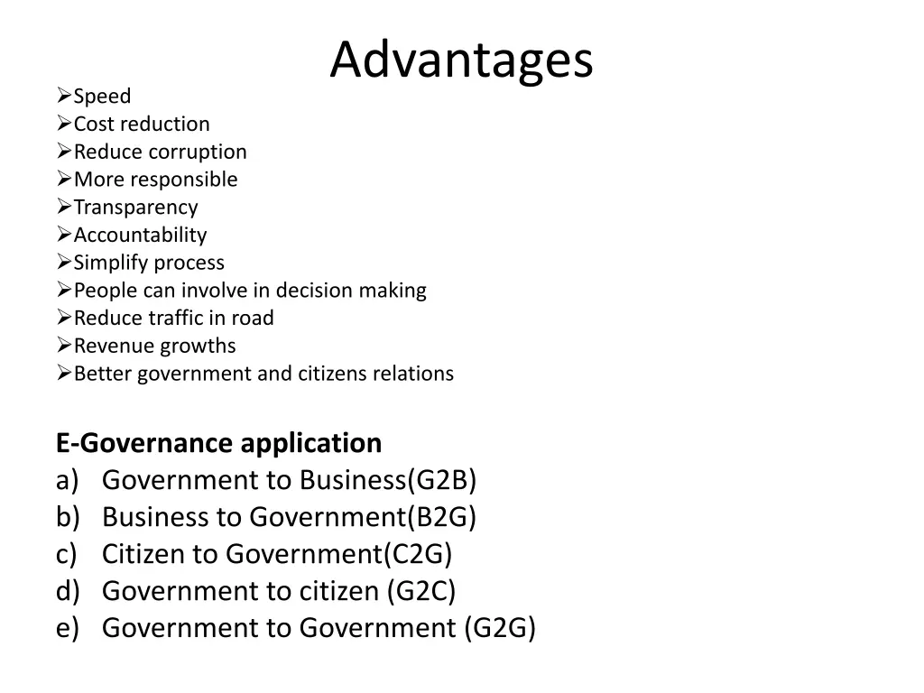 advantages