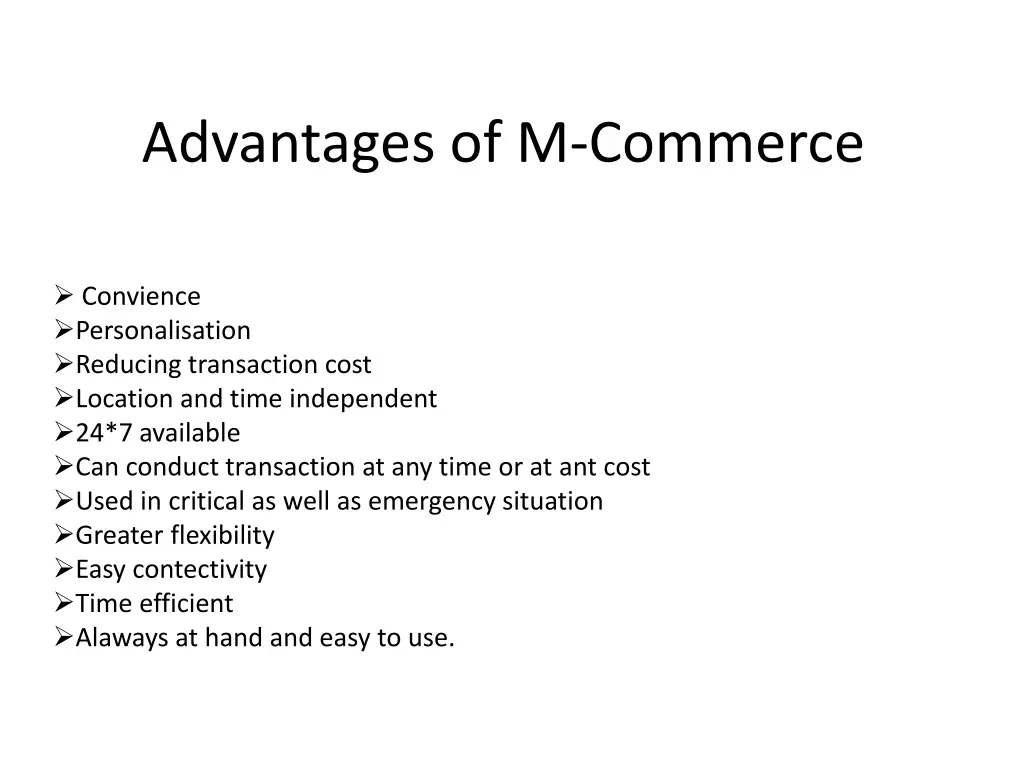advantages of m commerce