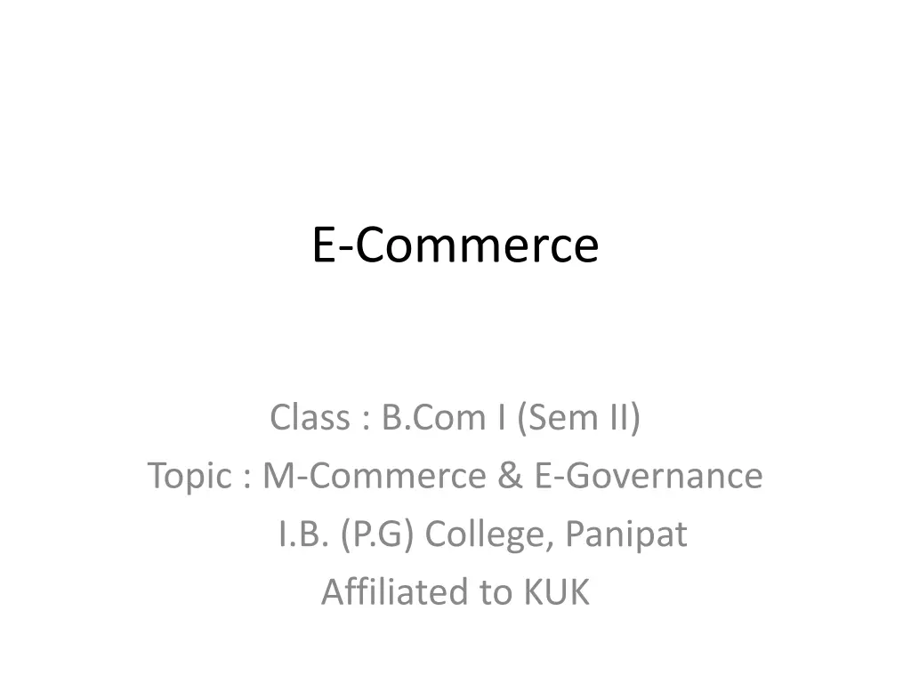 e commerce