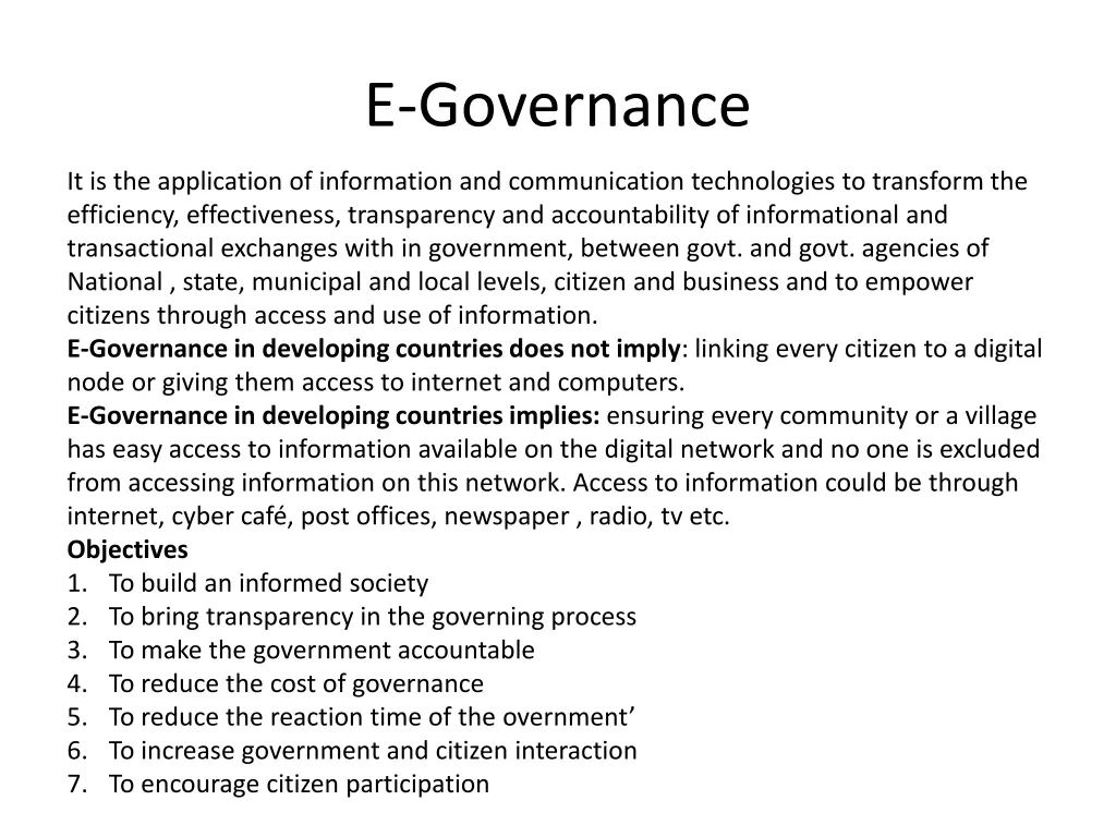 e governance