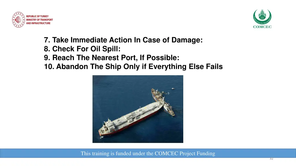 7 take immediate action in case of damage 8 check