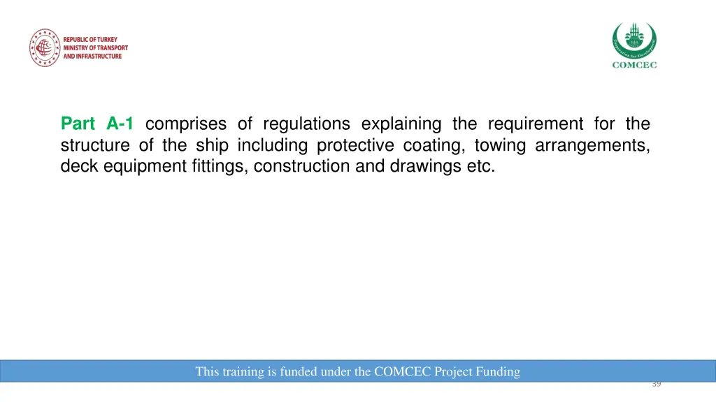 part a 1 comprises of regulations explaining