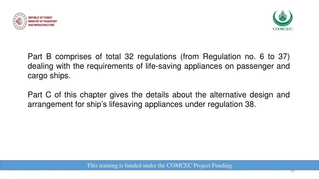 part b comprises of total 32 regulations from