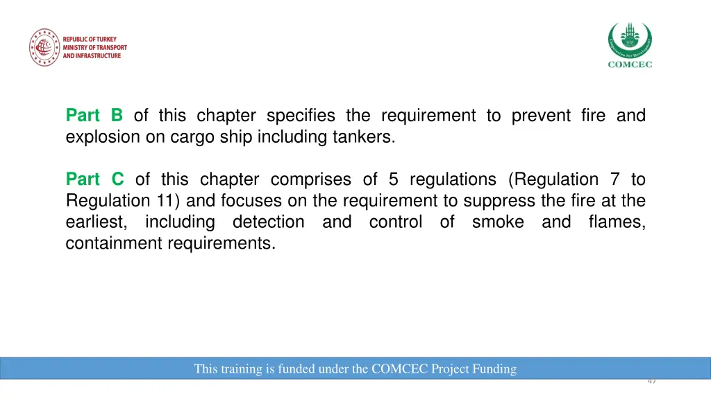 part b of this chapter specifies the requirement