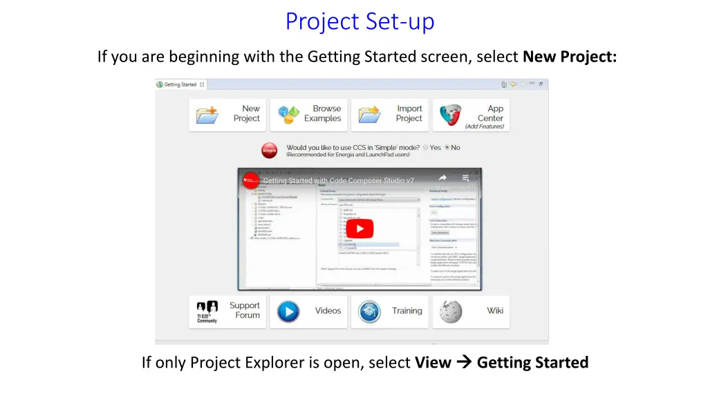 project set up 2