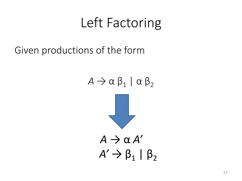 left factoring