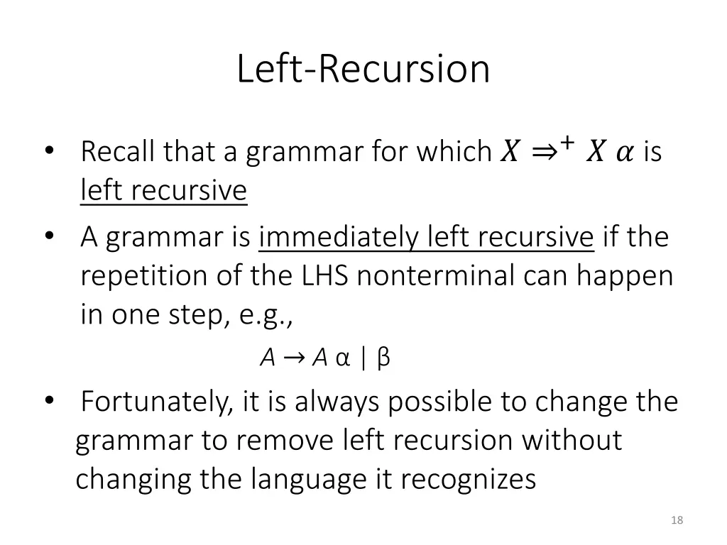 left recursion