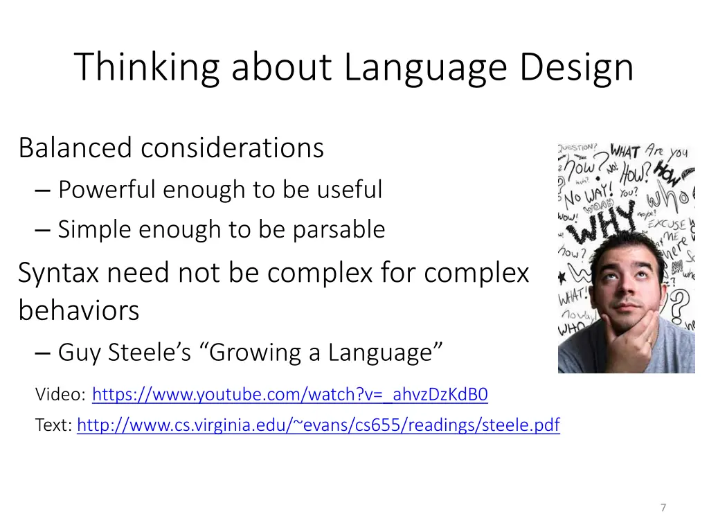 thinking about language design