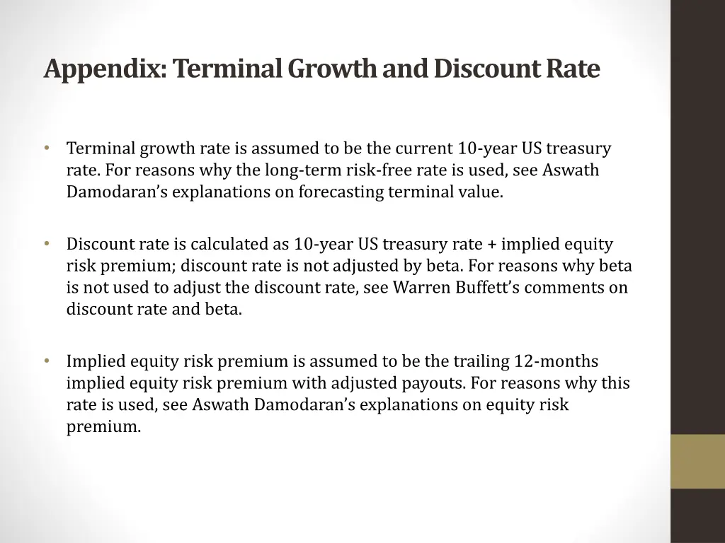 appendix terminal growth and discount rate