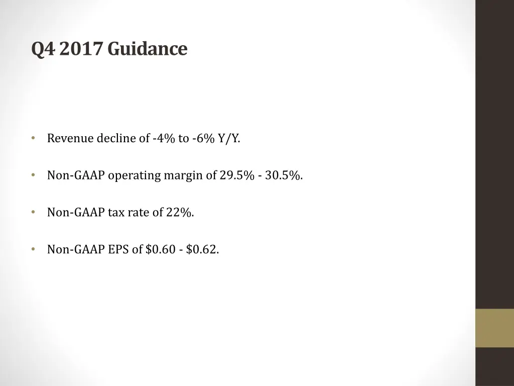 q4 2017 guidance