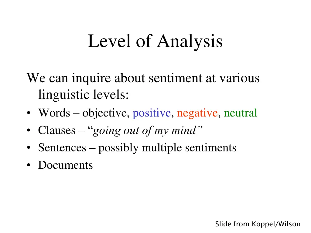 level of analysis