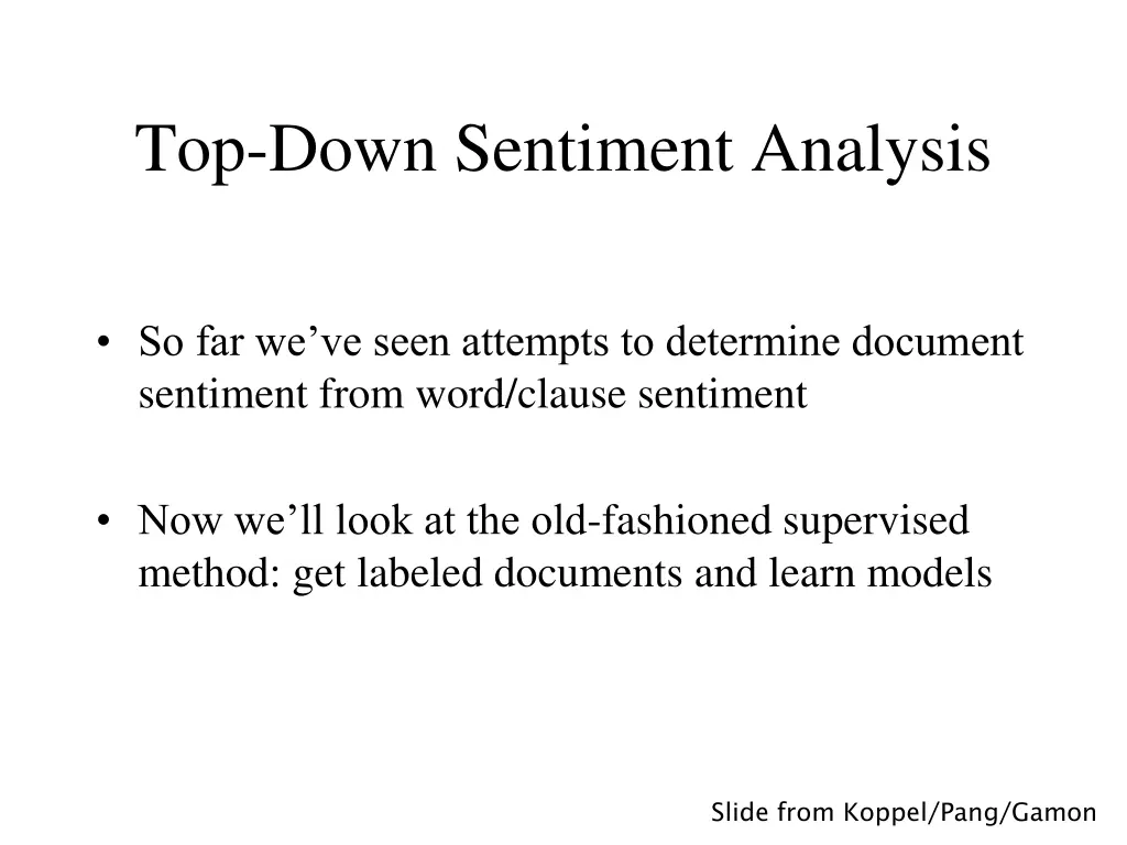 top down sentiment analysis