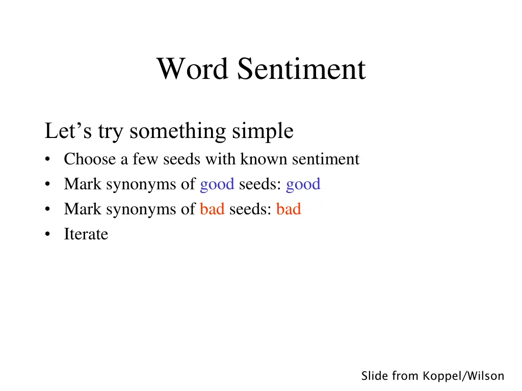 word sentiment