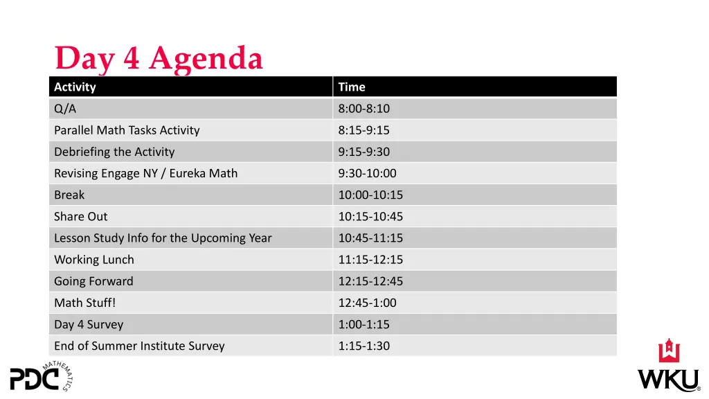 day 4 agenda activity 1
