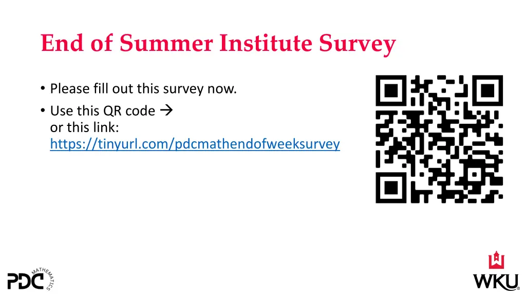 end of summer institute survey