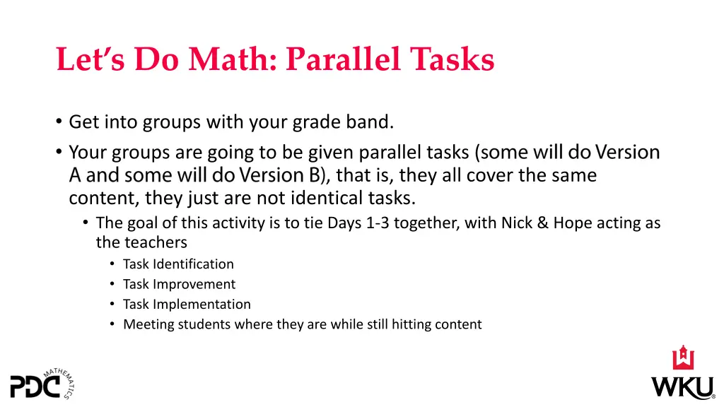let s do math parallel tasks