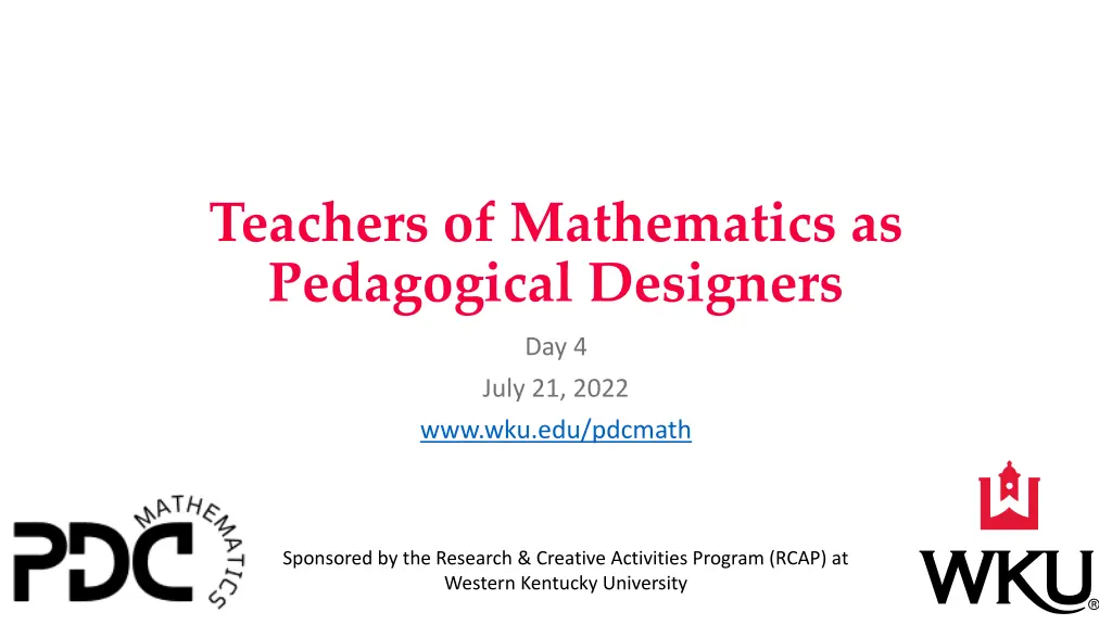 teachers of mathematics as pedagogical designers