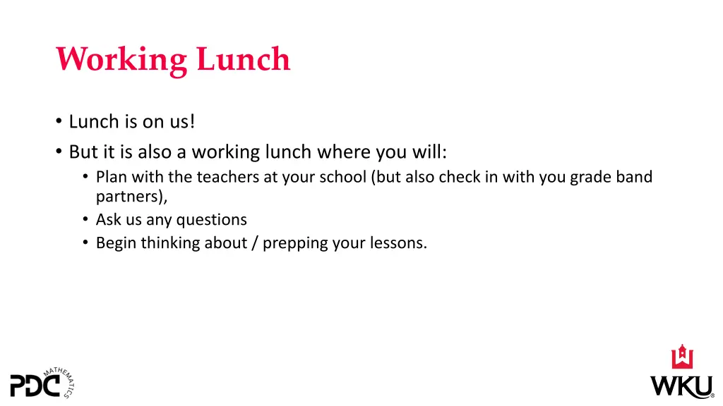 working lunch