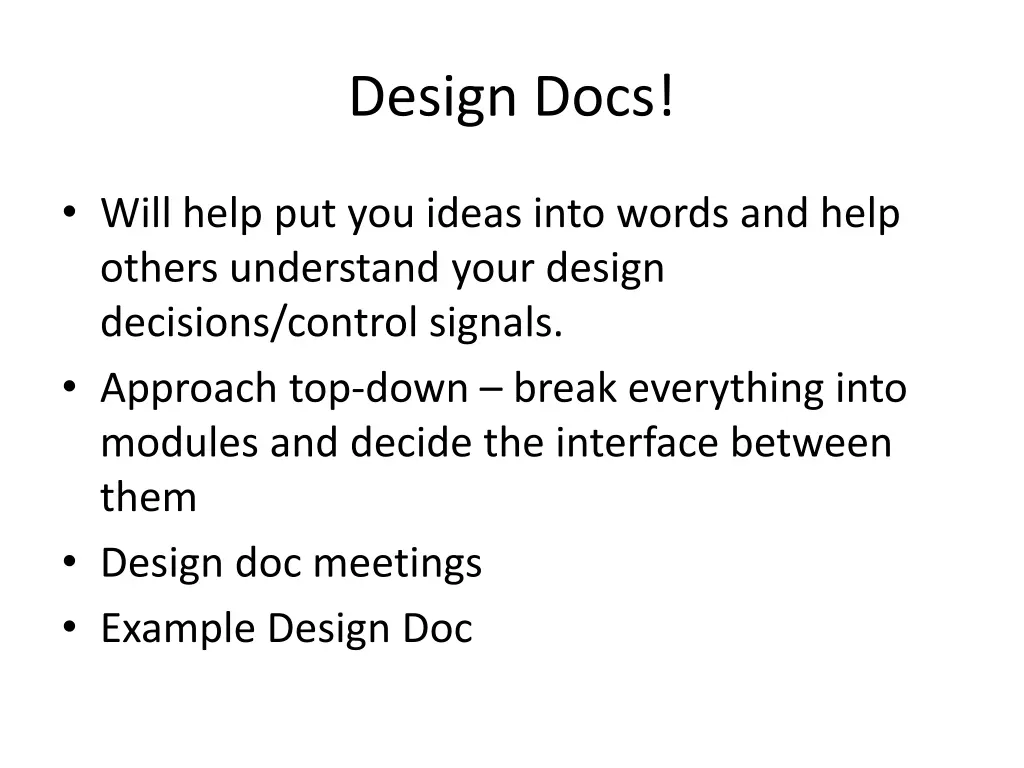 design docs