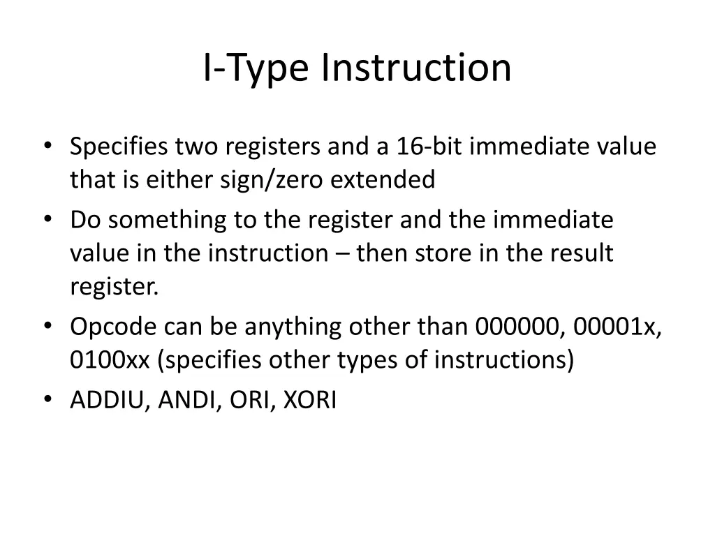 i type instruction