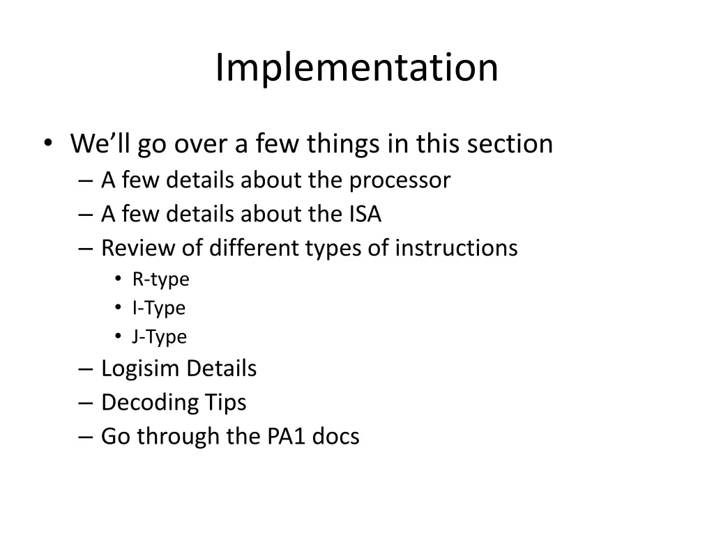 implementation