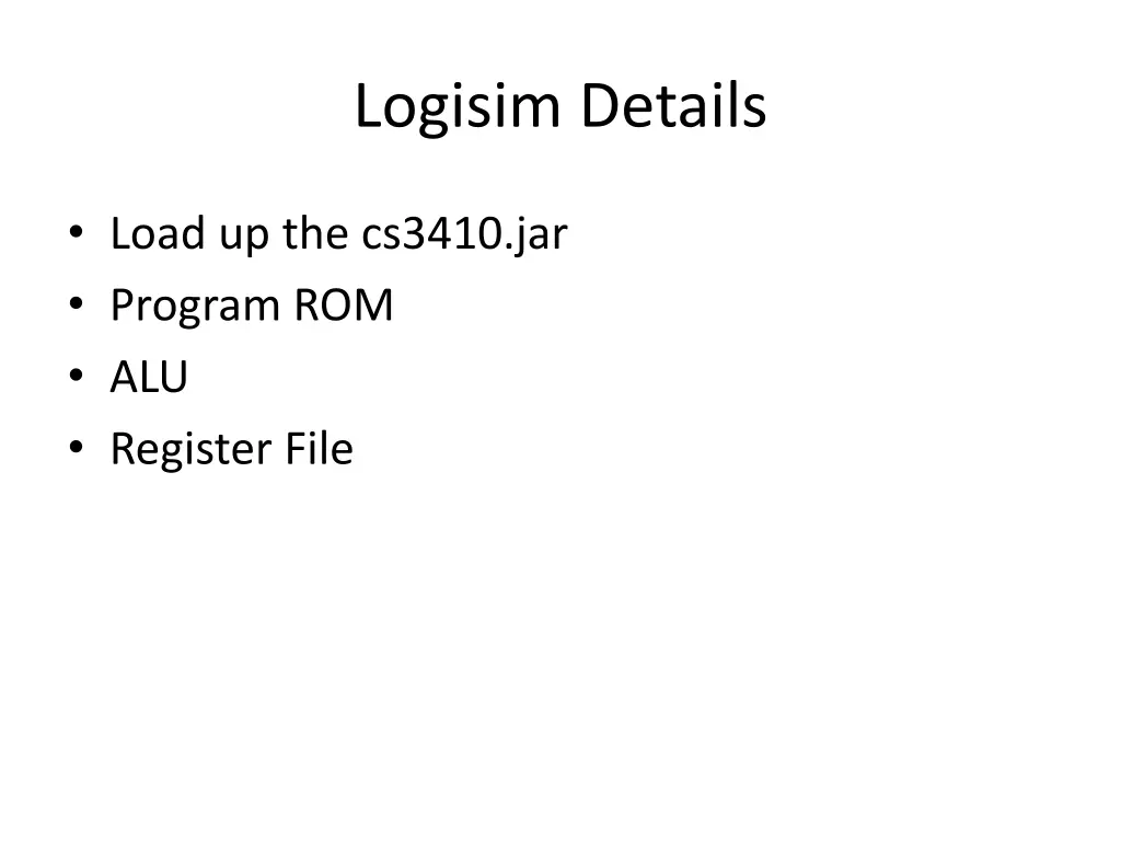 logisim details
