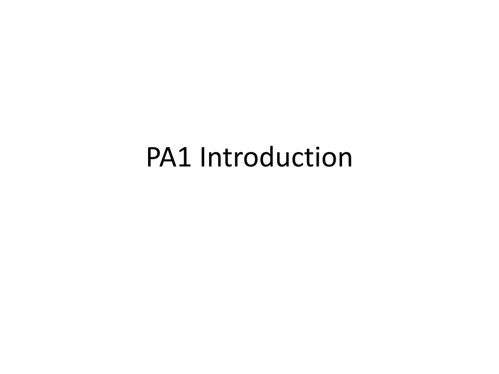 pa1 introduction