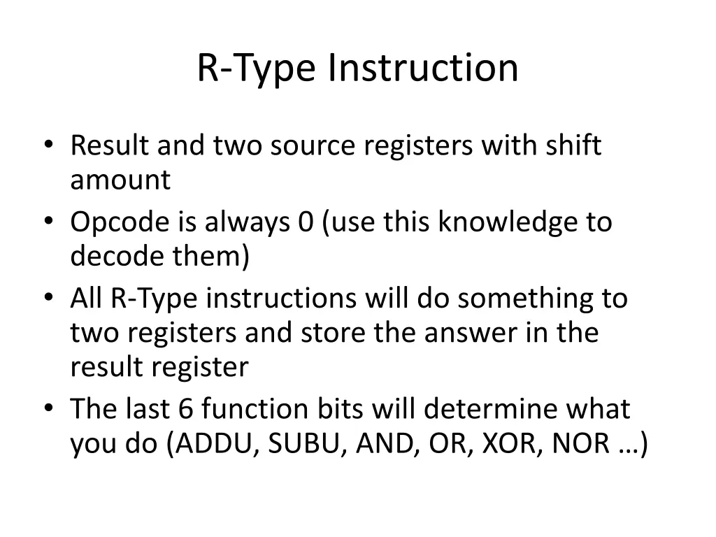 r type instruction