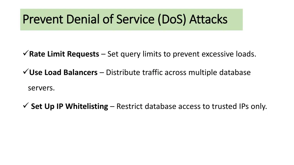 prevent denial of service prevent denial