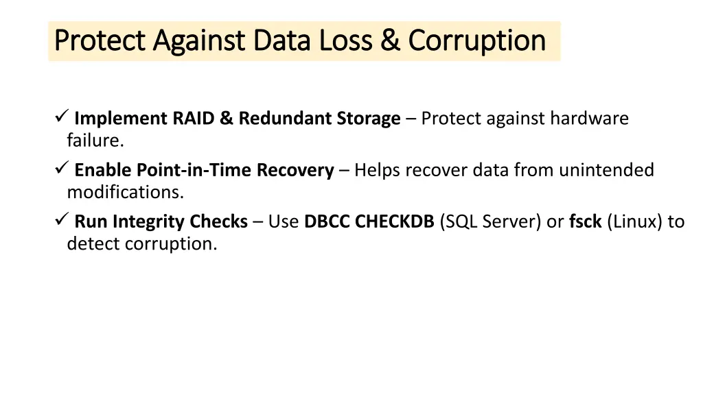 protect against data loss corruption protect