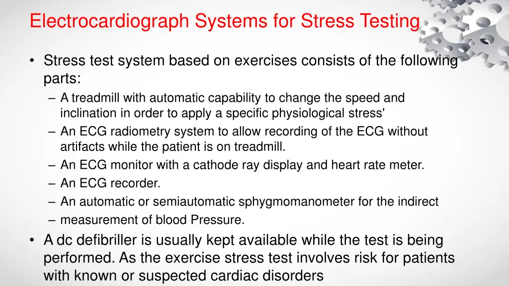 electrocardiograph systems for stress testing 1