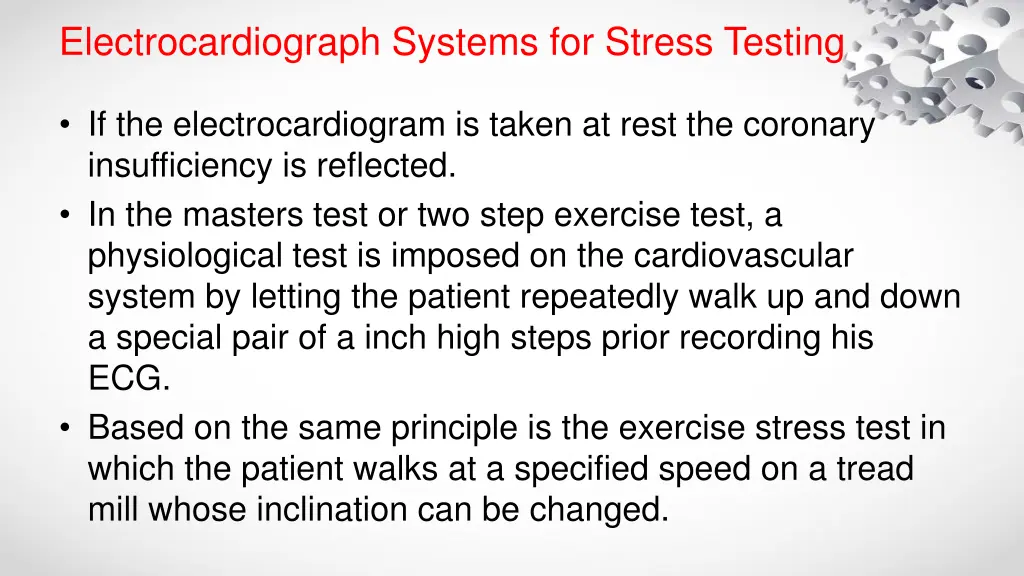 electrocardiograph systems for stress testing