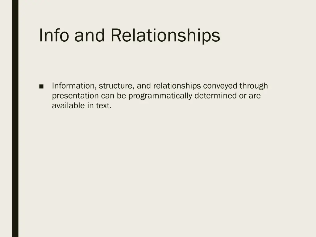 info and relationships