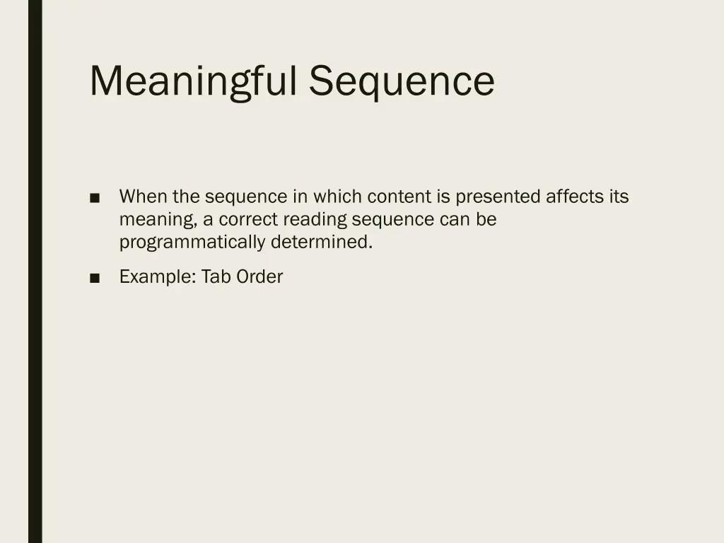 meaningful sequence