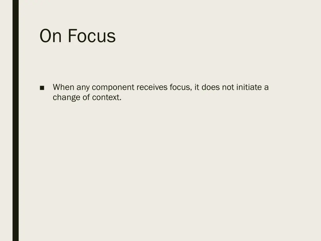on focus