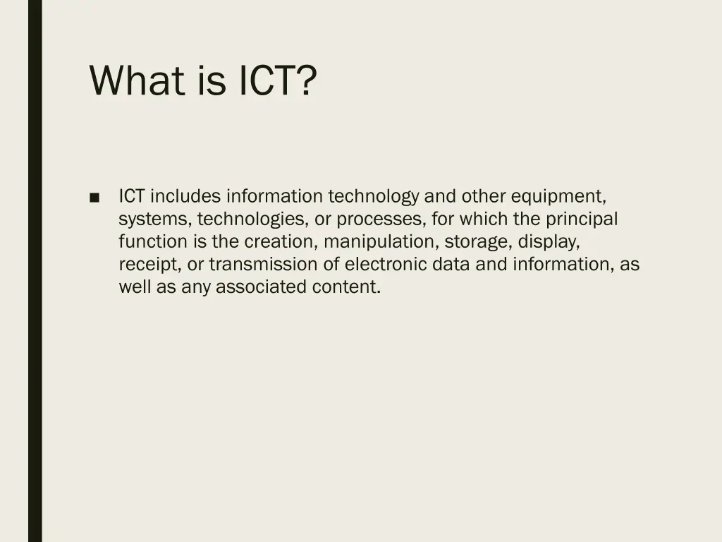 what is ict