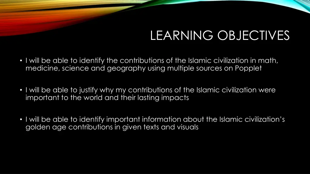 learning objectives
