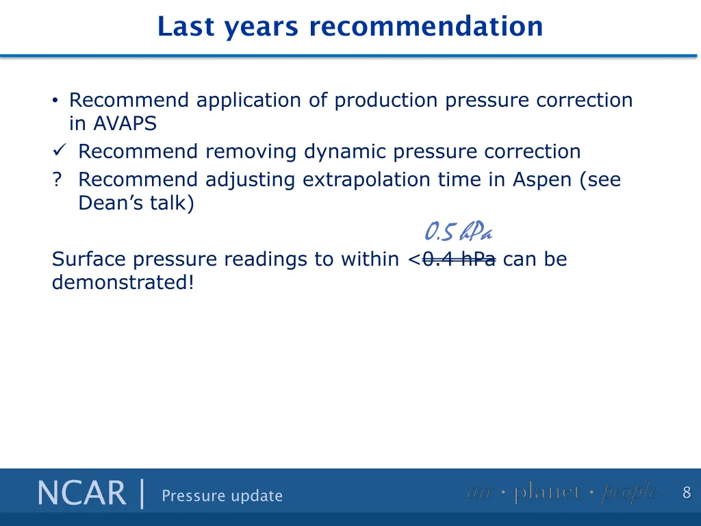 last years recommendation 3