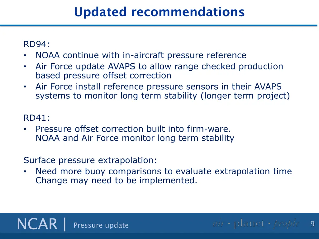 updated recommendations