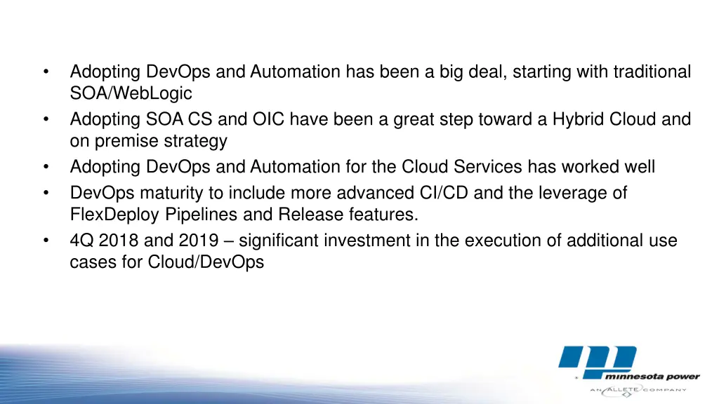 adopting devops and automation has been