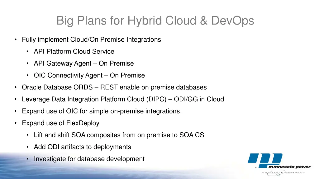 big plans for hybrid cloud devops