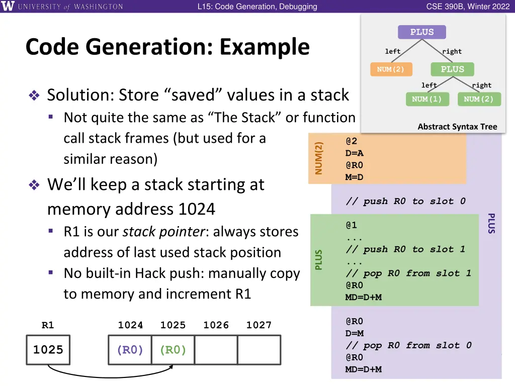 l15 code generation debugging 16