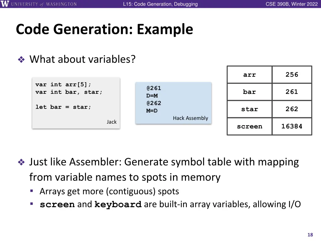 l15 code generation debugging 17
